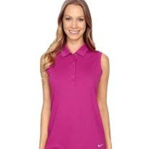 Womens Pink Sleeveless Nike Polo